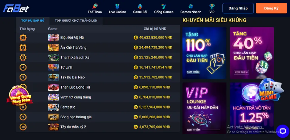 Các lựa chọn rút tiền tại Vuabet88 Code